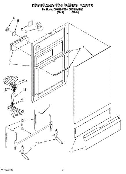 Whirlpool du018dwtq0 parts diagram